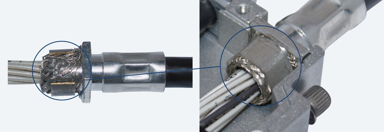 GIMOTA EMC connection with shielding sleeve